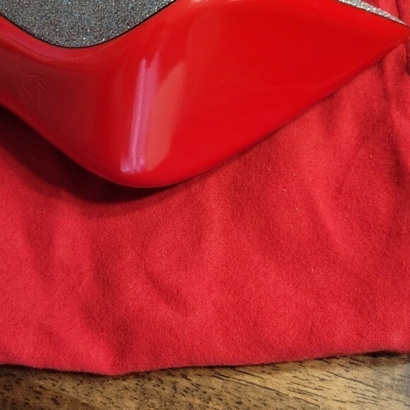 Christian Louboutin Glitter Silver Pointed Toe Stiletto Heels - Picture 7 of 11